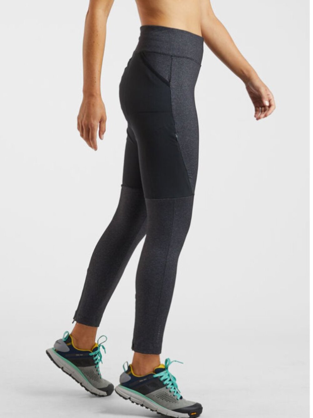 TITLE NINE Women's Gray Black Athletic Running Tights Ascent 2.0  (Small)